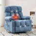 Massage Recliner Chair with Heat and Vibration, Ergonomic Rocking Lounge Chair with 4 Side Pockets, 2 Cup Holders, USB Charging Port - SL-1026